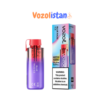 Vozol Neon 10000 Blue Razz Ice Puff - vozolistan